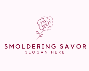 Pink Rose Flower  logo design