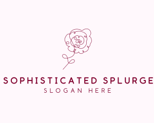 Pink Rose Flower  logo design