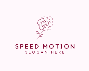 Pink Rose Flower  logo design