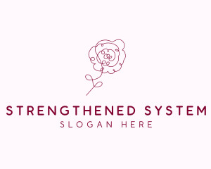 Pink Rose Flower  logo design