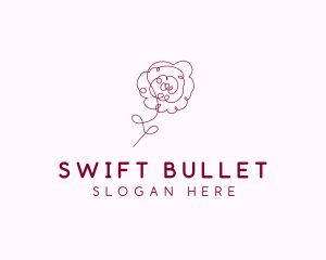 Pink Rose Flower  logo design