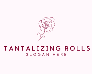 Pink Rose Flower  logo design