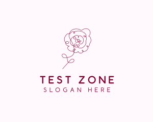 Pink Rose Flower  logo design