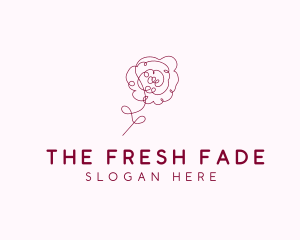 Pink Rose Flower  logo design