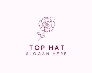 Pink Rose Flower  logo design