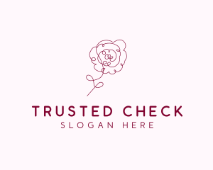 Pink Rose Flower  logo design