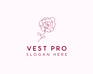 Pink Rose Flower  logo design