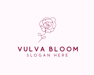 Pink Rose Flower  logo design