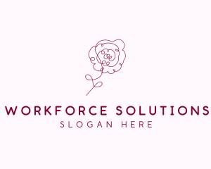 Pink Rose Flower  logo design