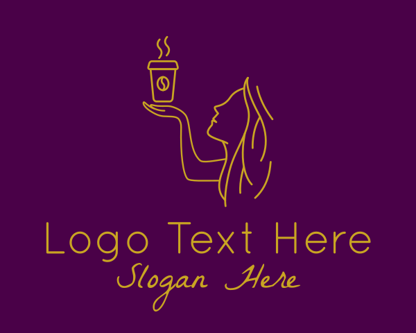 Minimalist Coffee Lady logo