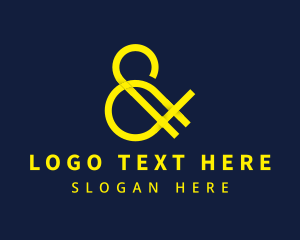 Font - Yellow Signature Ampersand logo design
