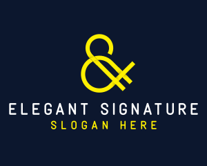 Yellow Signature Ampersand  logo design