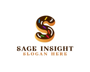 Sugar Donut Pastry Letter S logo design