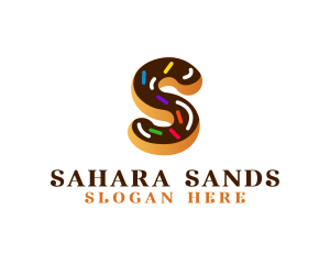 Sugar Donut Pastry Letter S logo design