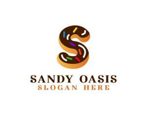 Sugar Donut Pastry Letter S logo design