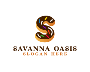 Sugar Donut Pastry Letter S logo design