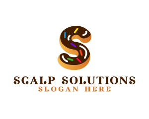 Sugar Donut Pastry Letter S logo design