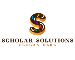 Sugar Donut Pastry Letter S logo design