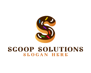 Sugar Donut Pastry Letter S logo design