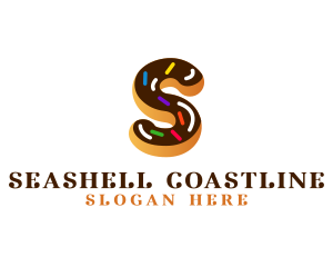 Sugar Donut Pastry Letter S logo design