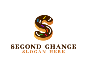 Sugar Donut Pastry Letter S logo design