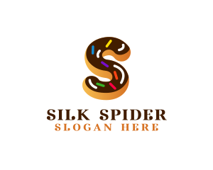 Sugar Donut Pastry Letter S logo design