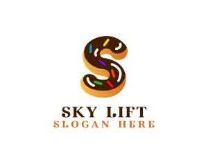 Sugar Donut Pastry Letter S logo design