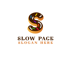 Sugar Donut Pastry Letter S logo design