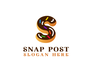 Sugar Donut Pastry Letter S logo design