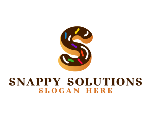 Sugar Donut Pastry Letter S logo design