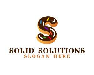 Sugar Donut Pastry Letter S logo design