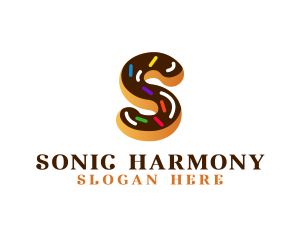 Sugar Donut Pastry Letter S logo design