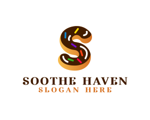 Sugar Donut Pastry Letter S logo design