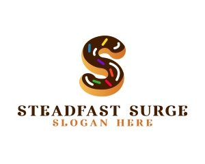 Sugar Donut Pastry Letter S logo design