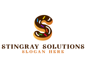 Sugar Donut Pastry Letter S logo design