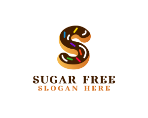 Sugar Donut Pastry Letter S logo design