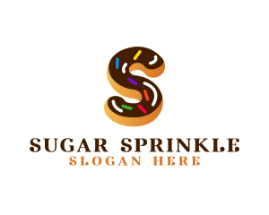 Sugar Donut Pastry Letter S logo design