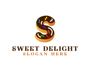 Sugar Donut Pastry Letter S logo design