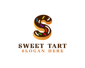 Sugar Donut Pastry Letter S logo design