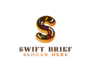 Sugar Donut Pastry Letter S logo design