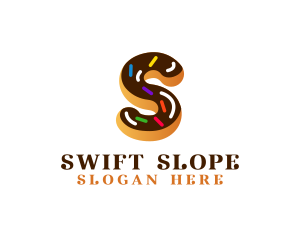 Sugar Donut Pastry Letter S logo design