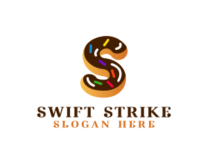 Sugar Donut Pastry Letter S logo design