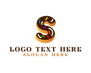Donuts - Sugar Donut Pastry Letter S logo design