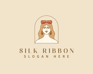 Retro Woman Ribbon logo design