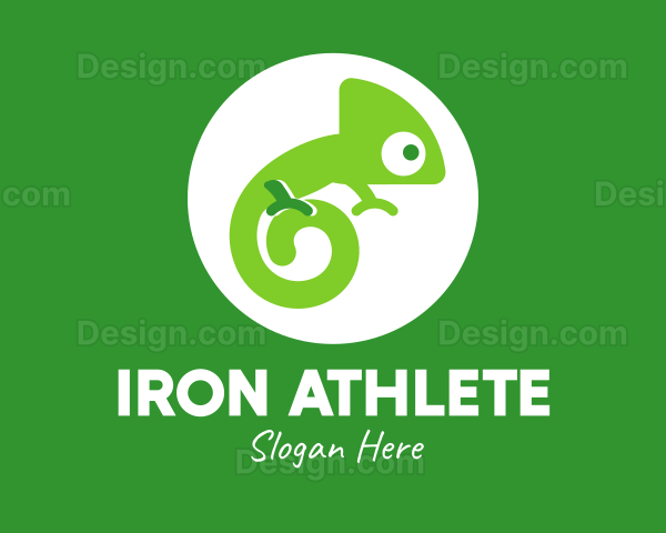 Green Spiral Chameleon Logo