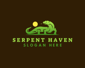 Komodo Dragon Lizard logo design