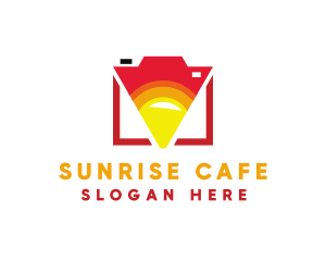 Geometric Sunrise Camera logo design