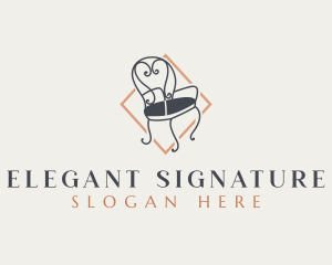 Elegant Furniture Chair logo design