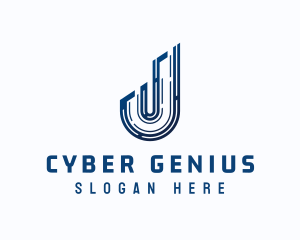 Cyber Circuit Letter J logo