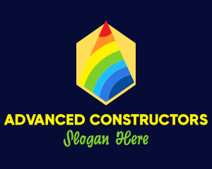 Colorful Rainbow Triangle logo design